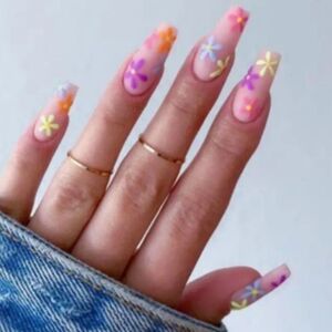 🔥3/$21 Matte finish Floral design Press on False nails